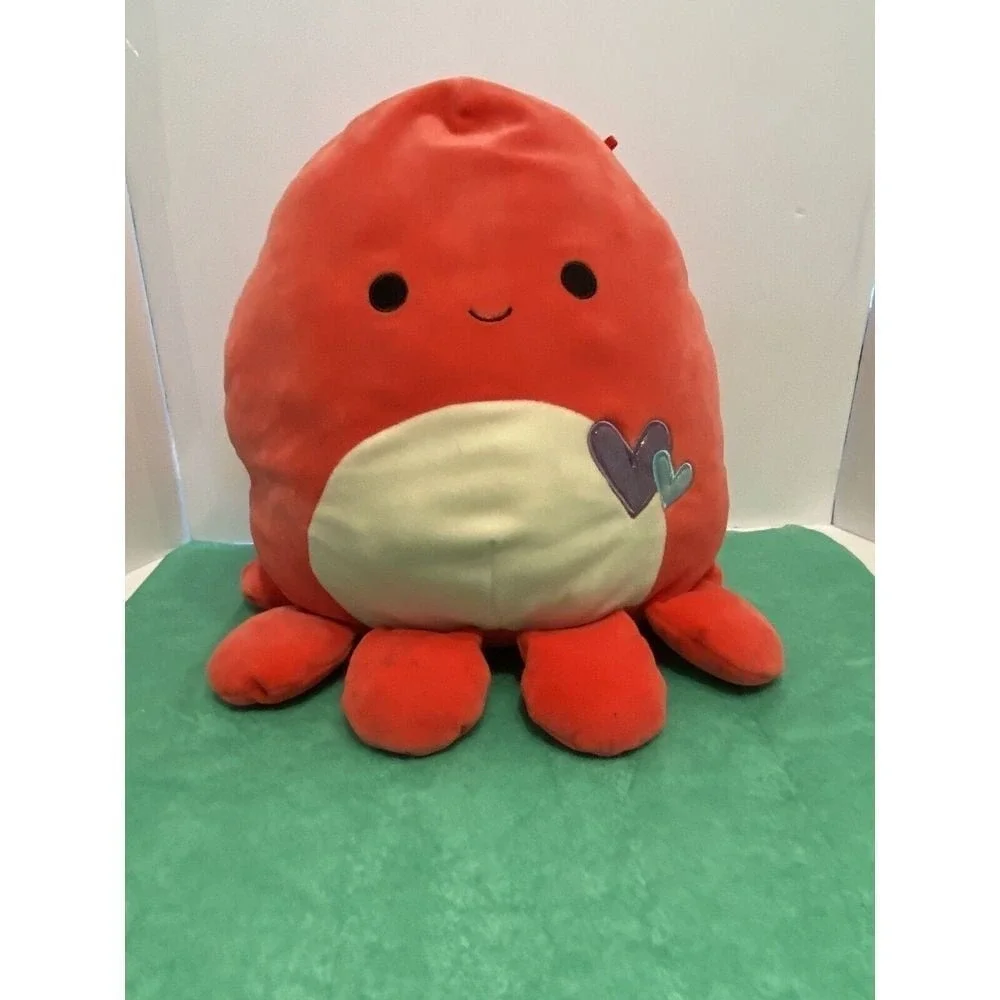 Squish mallow hot pink Abbey‎ octopus with Valentine Hearts 10